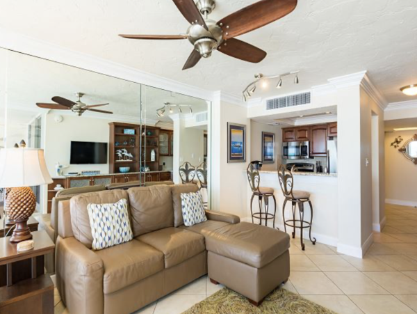 Views of the gulf from the bedroom and living room